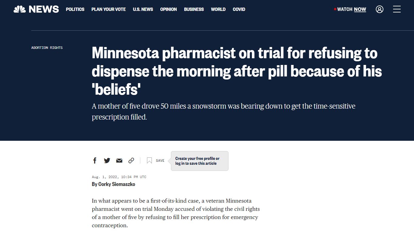 Minnesota pharmacist on trial for refusing to dispense the morning ...